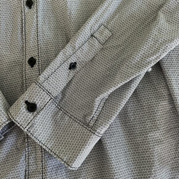 GUESS Mens Claymour Geo-Print Shirt Black/White Size XXL - Picture 6 of 8